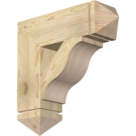 Funston Arts & Crafts Rough Sawn Bracket, Douglas Fir, 6W X 22D X 22H